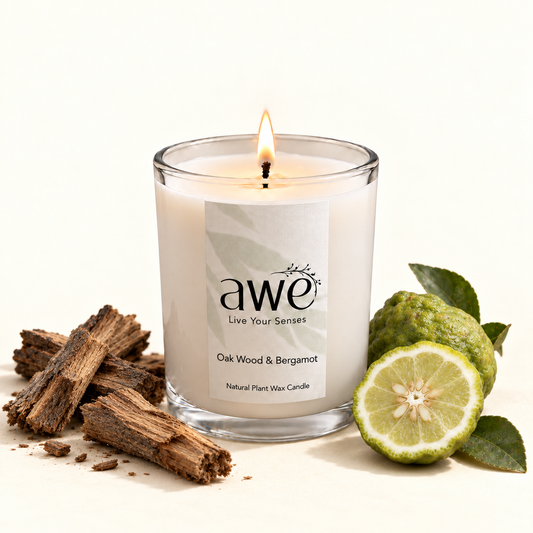 Oakwood & Bergamot Scented Candle