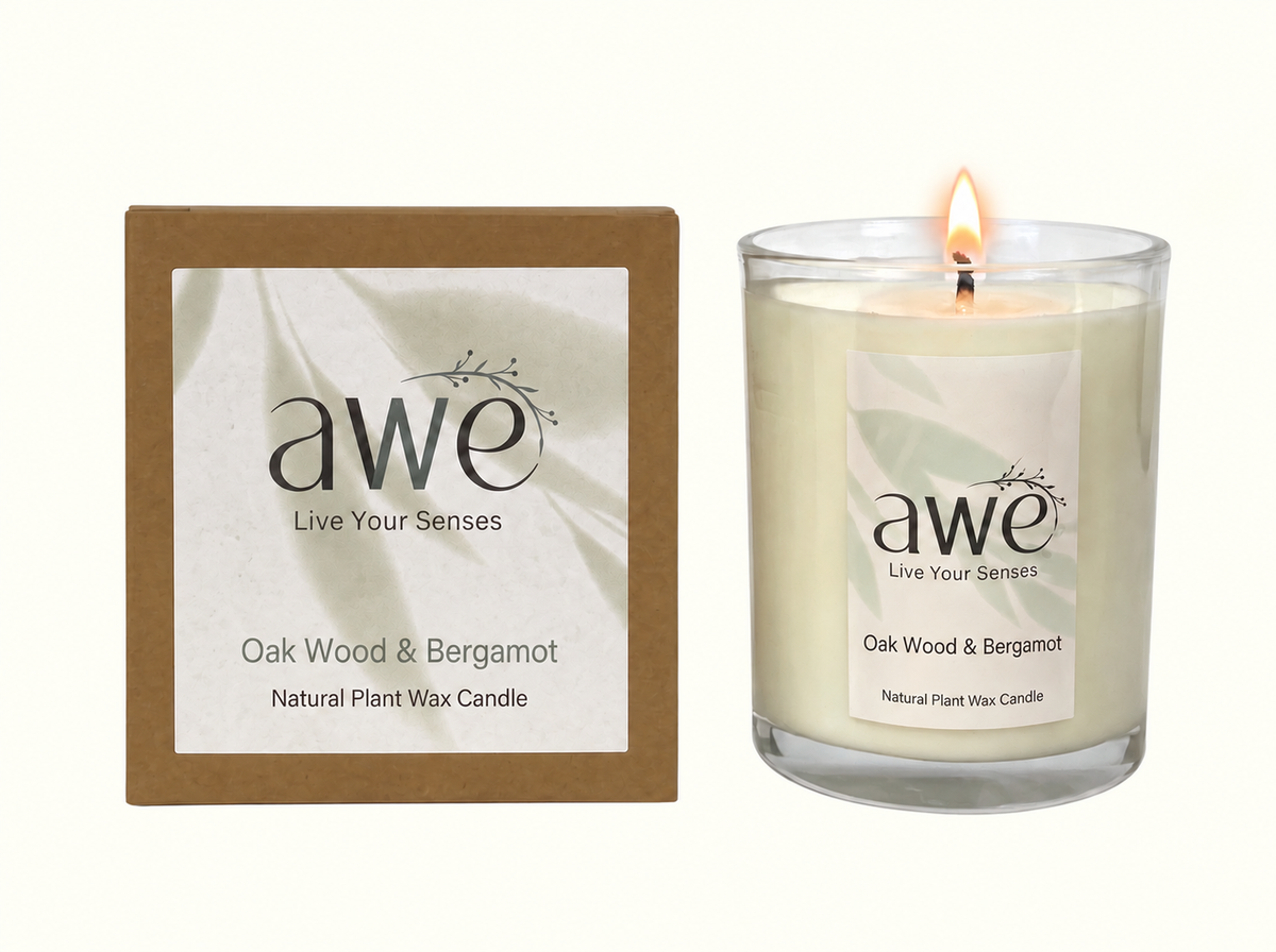 Oakwood & Bergamot Scented Candle